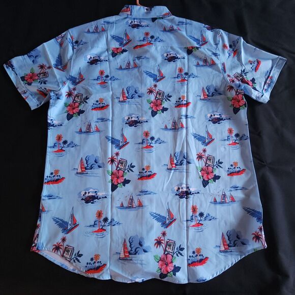 RSVLTS Mens Budweiser Regatta Have A Bud Size M Short Sleeve Button-Down Shirt - Picture 7 of 10